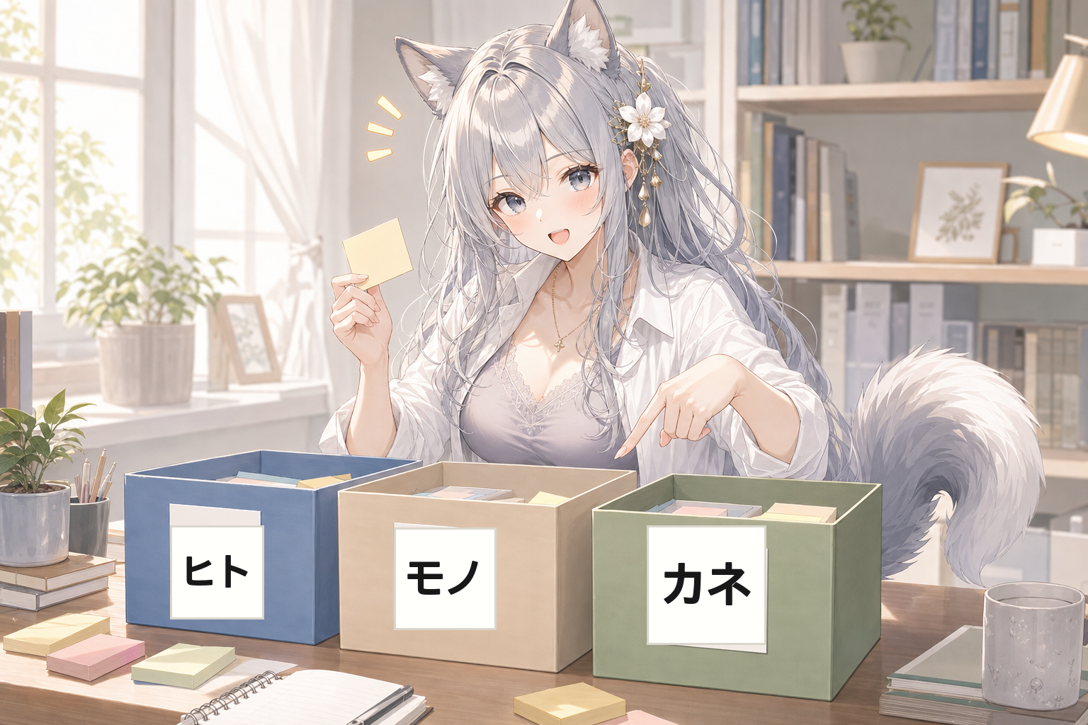 付箋をヒト・モノ・カネに仕分けするevahas（未完了の棚卸し）