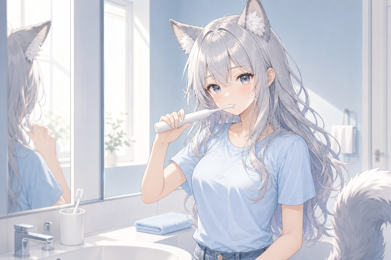 ソニッケアーで歯磨きするevahas